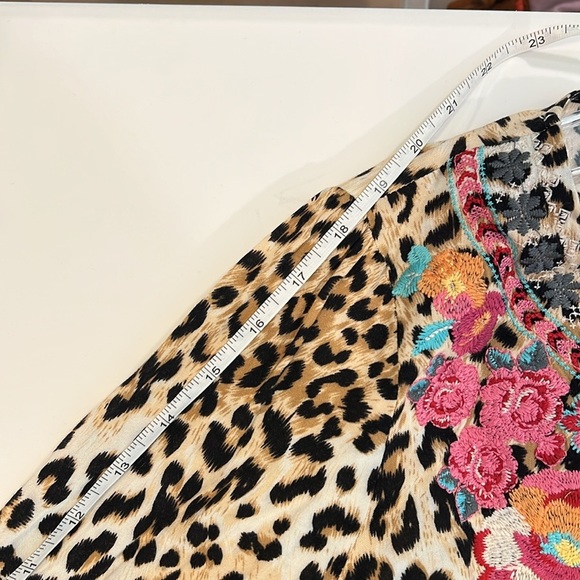 Savanna Jane - animal print, floral embroidered, 3/4 Sleeve blouse - Picture 7 of 7